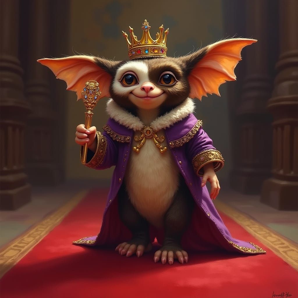 Gizmo the Mogwai as King on Red Carpet