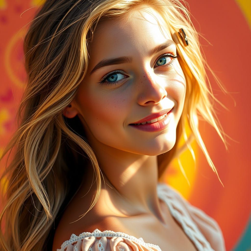 Surreal Beach Goddess in Hyperrealistic Style