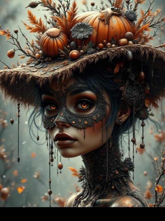 Nebula Pumpkin Scarecrow with Skullpunk Style