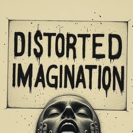 Wind Man Holding Distorted Imagination Sign