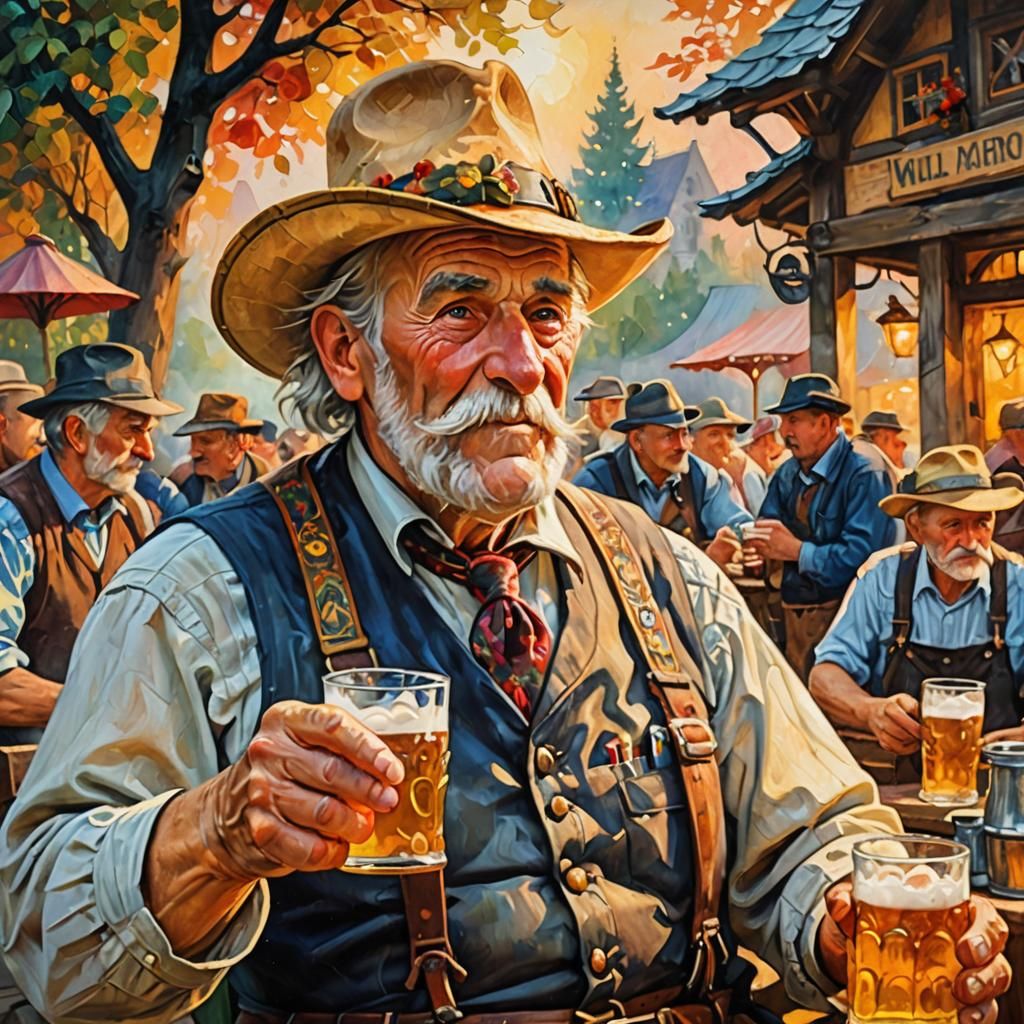 Oktoberfest Celebration: An Impressionist Oil Painting