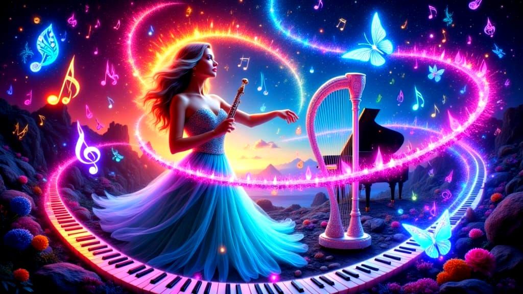 Cosmic Symphony: A Surreal Explosion of Music