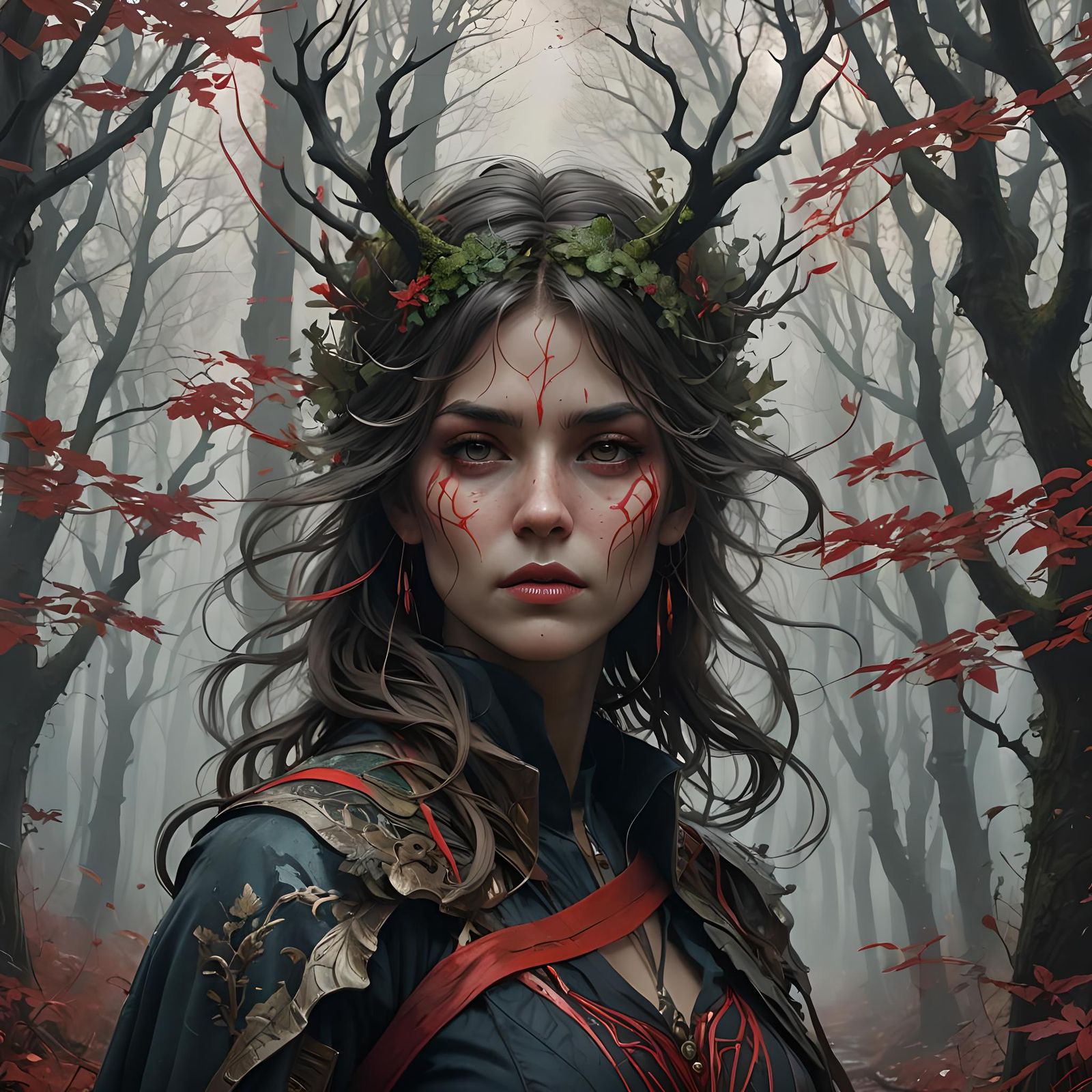 Mysterious Forest Road in Overcast Weather