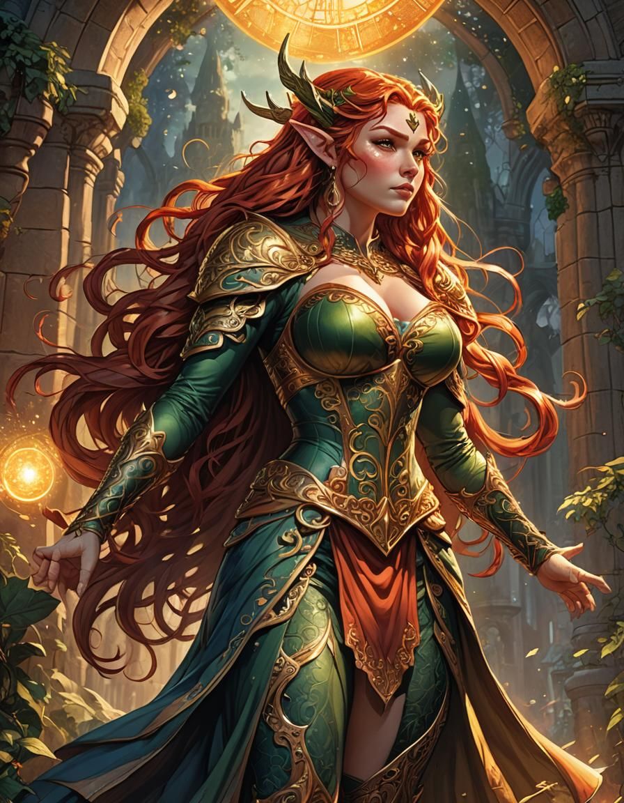 Voluptuous Elf in Fantasy Comic Art