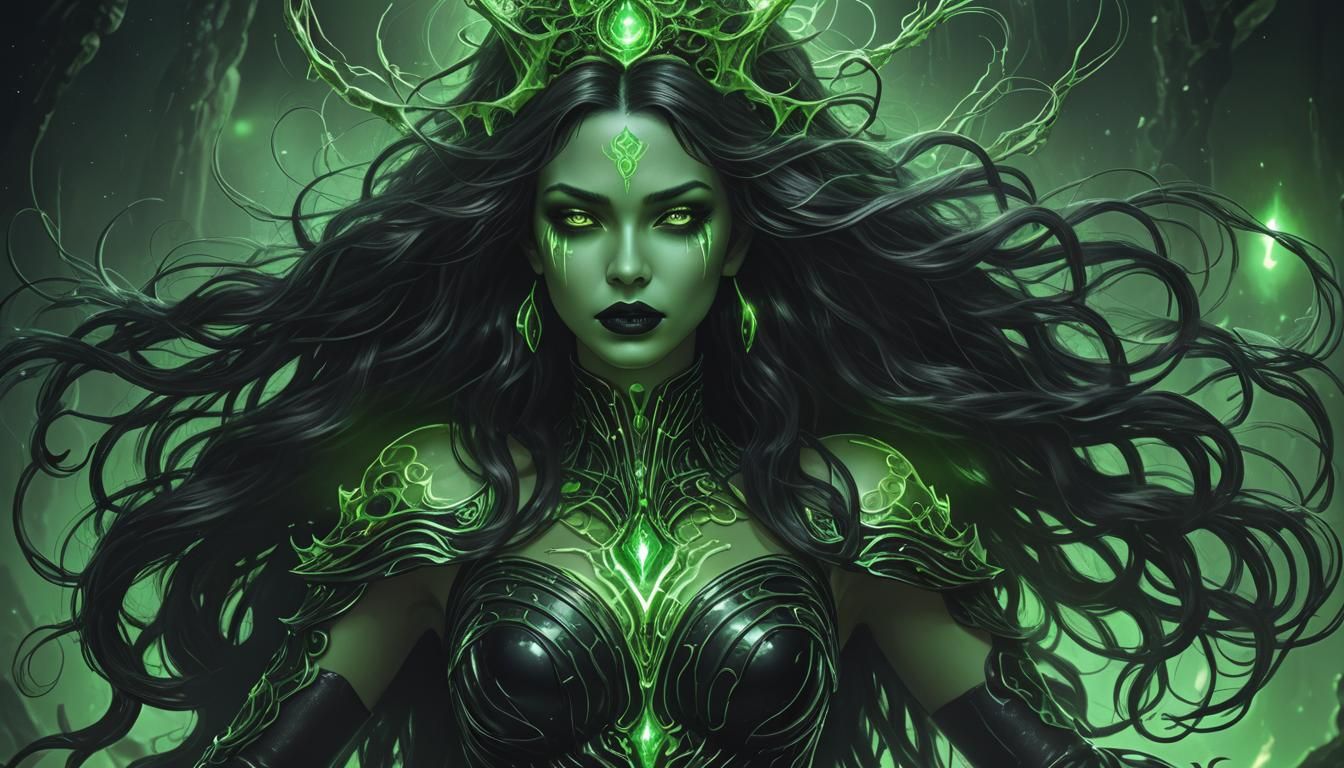 Bioluminescent Goddess of Beauty and Evil