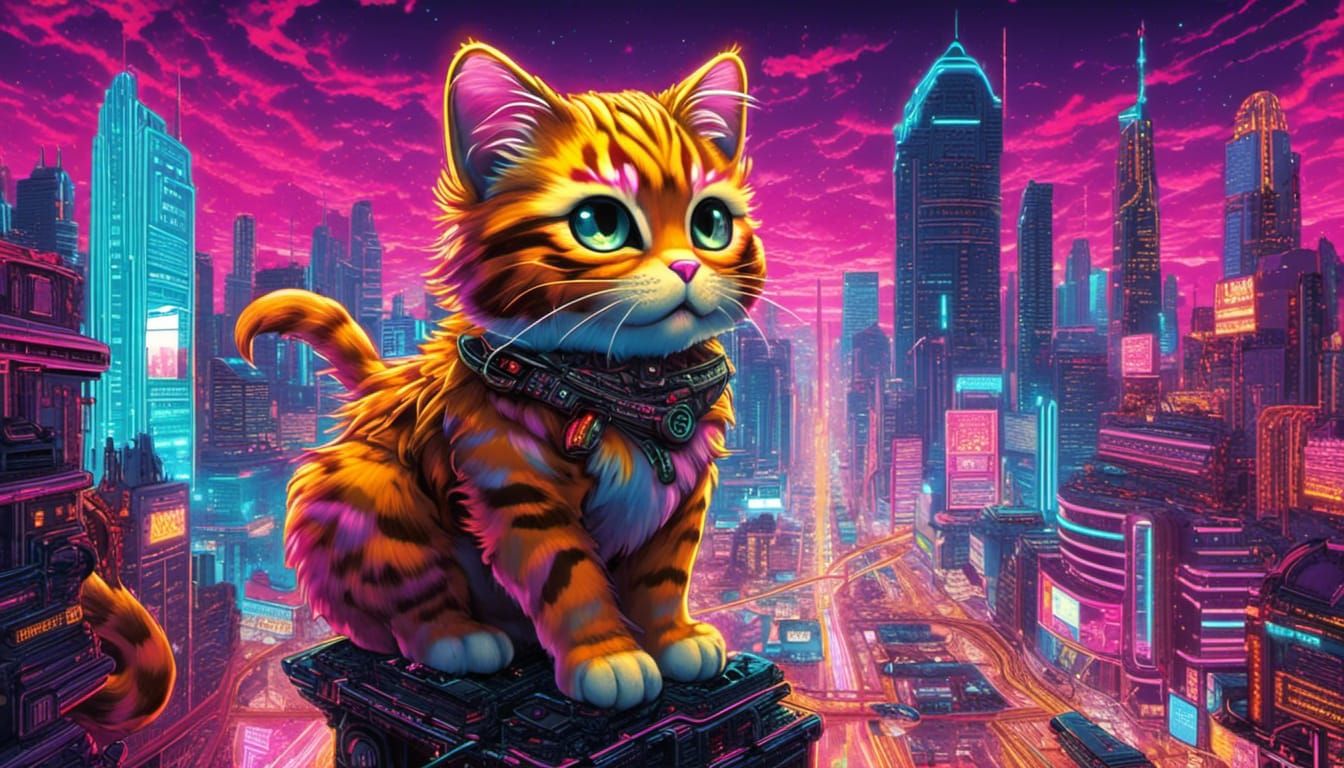 Cyberpunk Kaiju Kitten Destroys Milwaukee