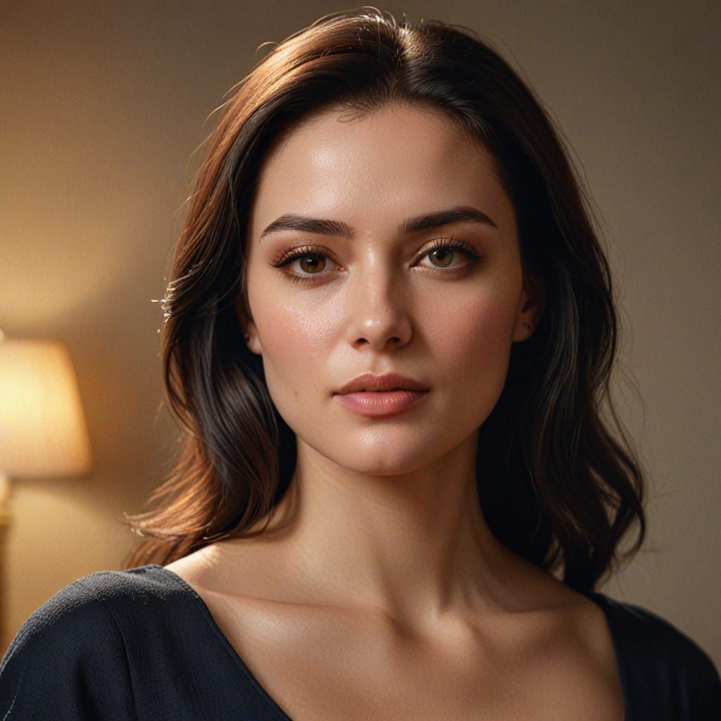 Elegant Woman Portrait in Hyper-Realistic Digital Art