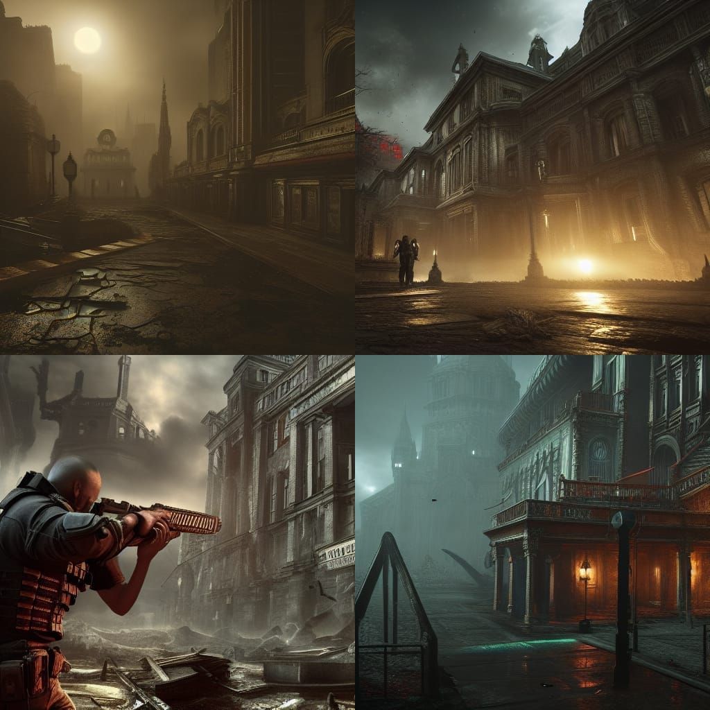 Resident Evil: Detailed Matte Painting in Deep Color