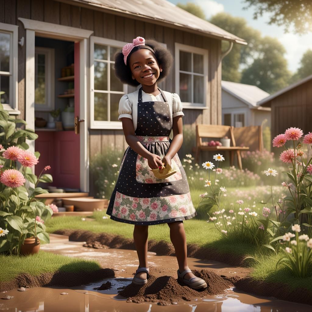 Joyful Mud Pies: A 1960s Childhood Scene