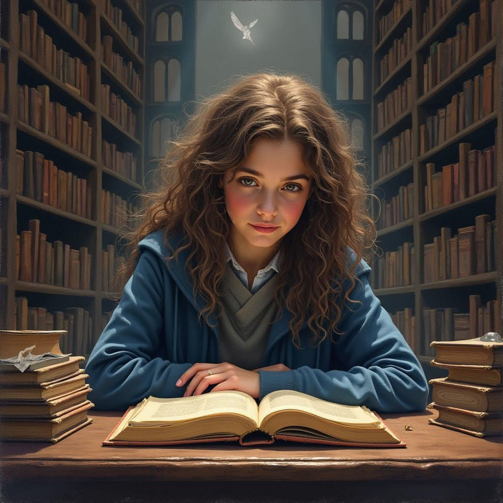 Ravenclaw Student in Enchanted Library Study