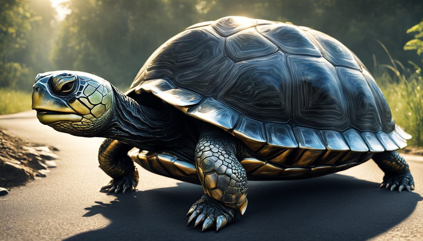 Turtle's Hidden Speed Revealed in Photorealistic Racing Car...