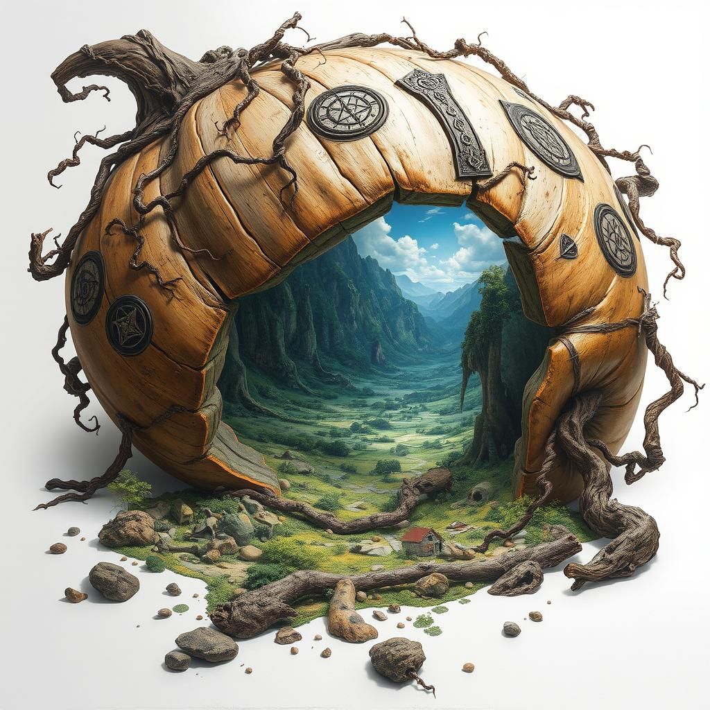 Gourd Spilling a Fantastical Landscape