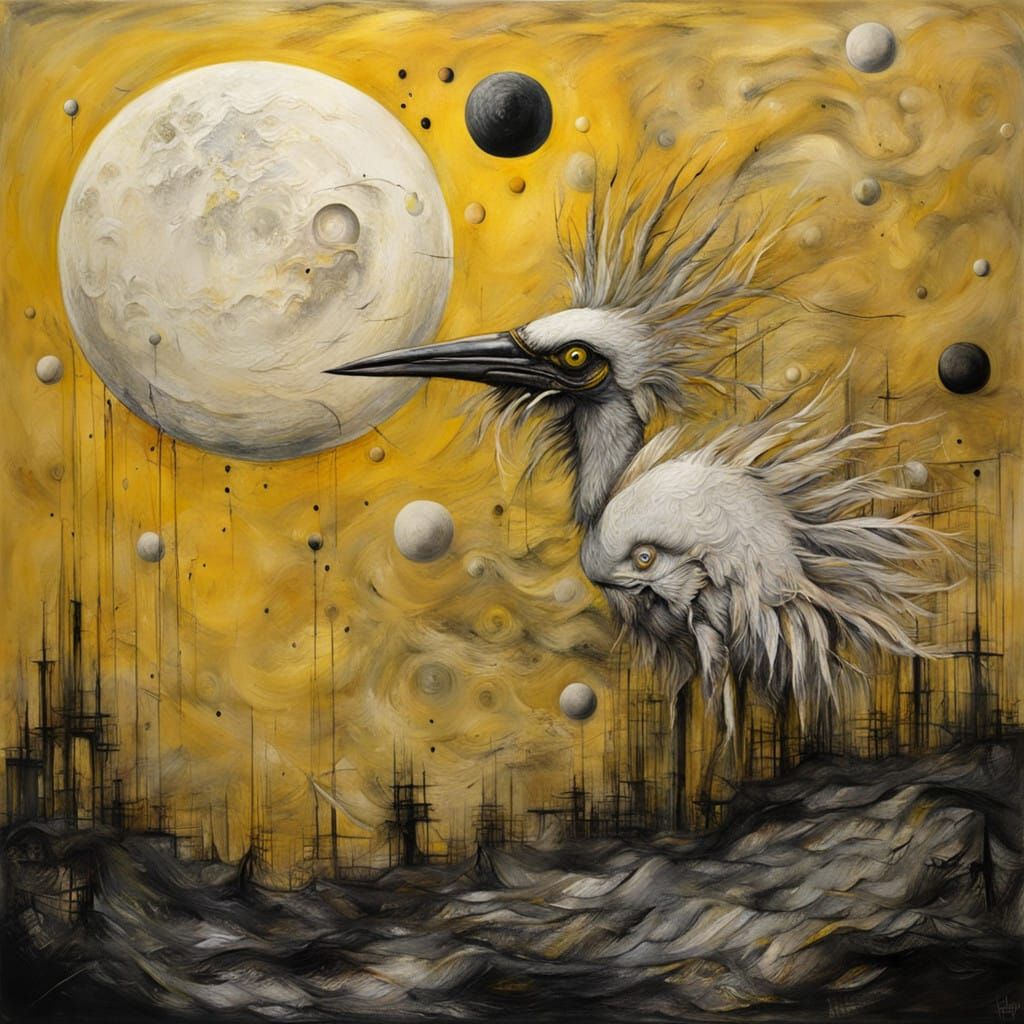 Surreal Moonlit Masterpiece in Whimsical Landscape