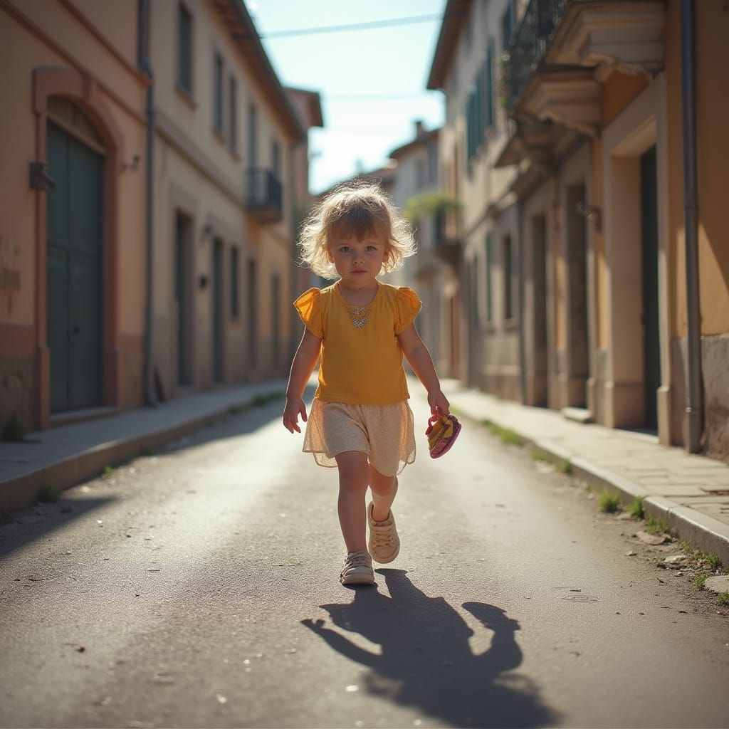 Summer Day in a Small Town: A Carefree Child's Delight