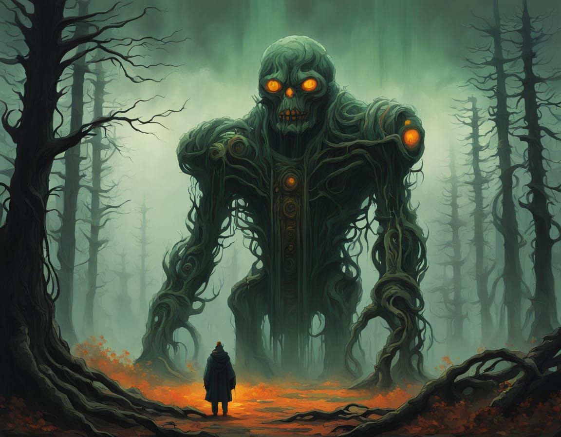 Dark Autumn Golem Emerge from Mysterious Forest