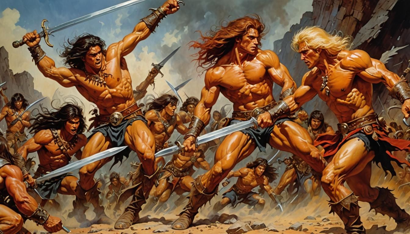 Youthful Warriors Clash in Dramatic Battle Scene