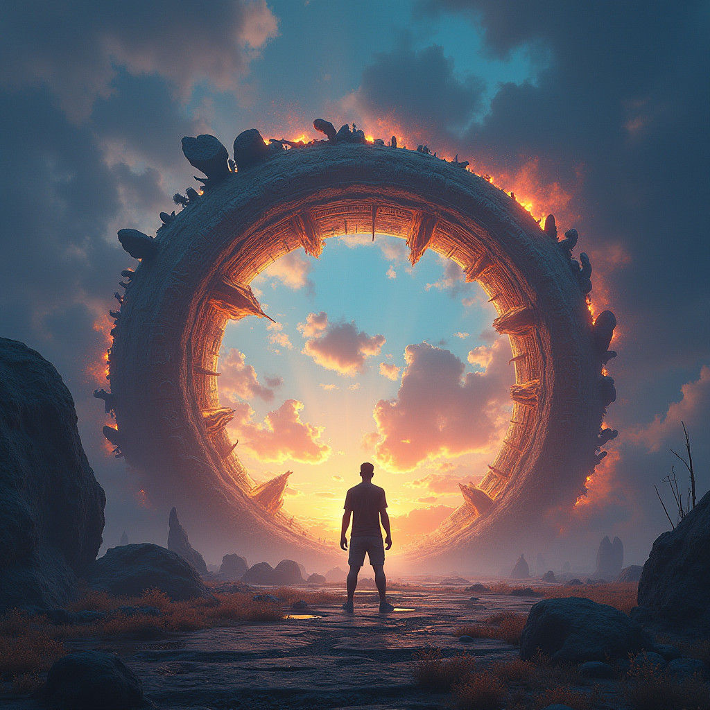 Ethereal Time Portal Concept Art in 8k