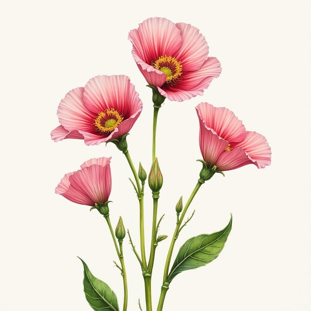 Sweet Pea Blossoms in Alcohol Ink Style