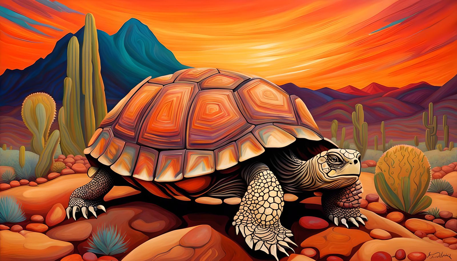 Mojave Desert: Ancient Turtles in Abstract Landscape