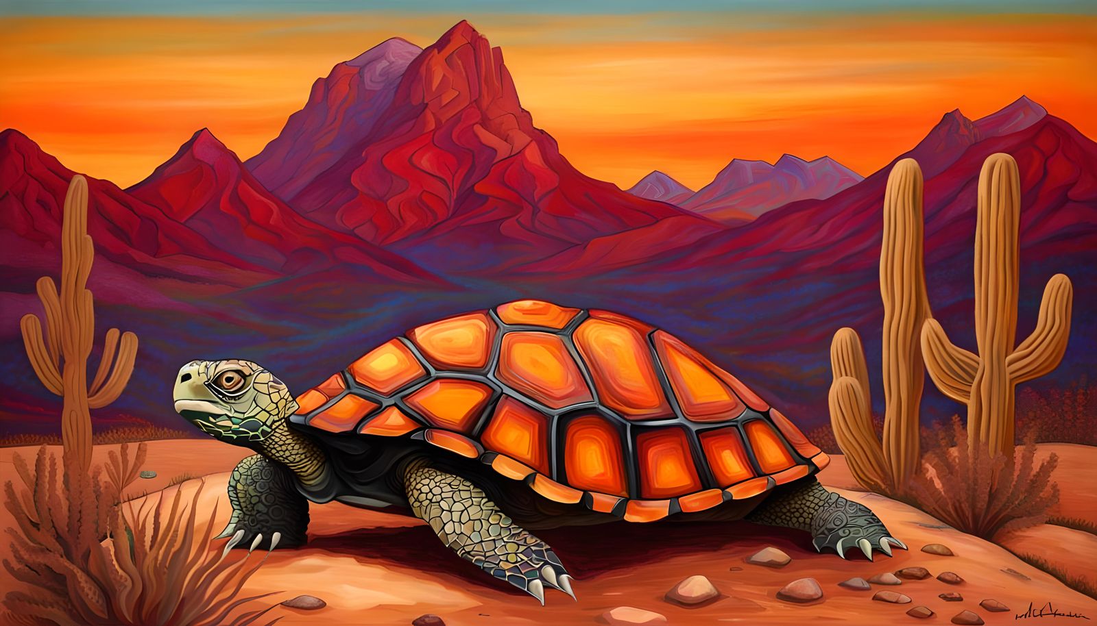 Mojave Desert: Wise World Turtle Art