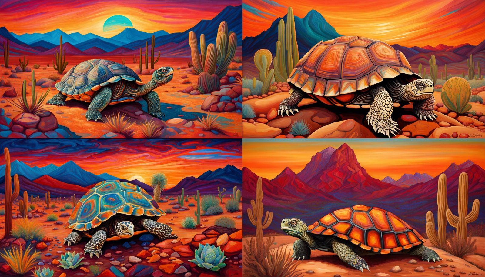 Mojave Desert: Prehistoric Tortoise in Abstract Landscape