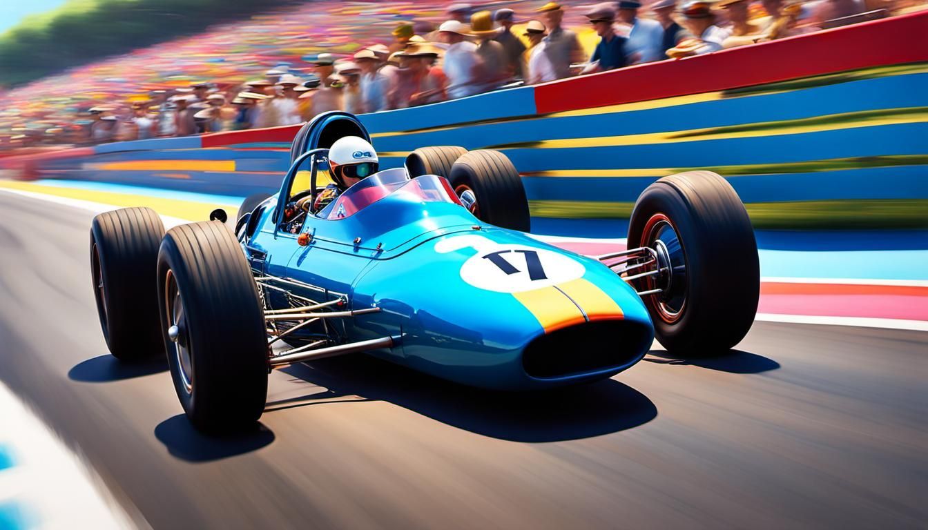 1960s Grand Prix Race in Candy Art Style