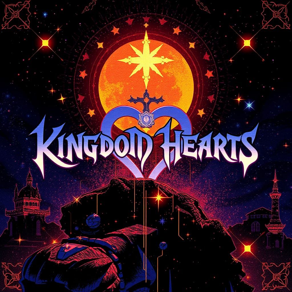 Kingdom Hearts Abstract Constellation Glitch Art