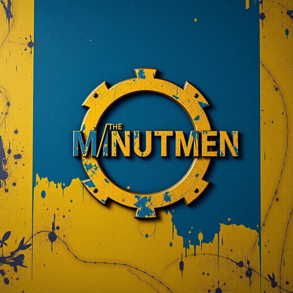 Epic Fallout 4 Minutemen Logo in Stunning Blue and Gold