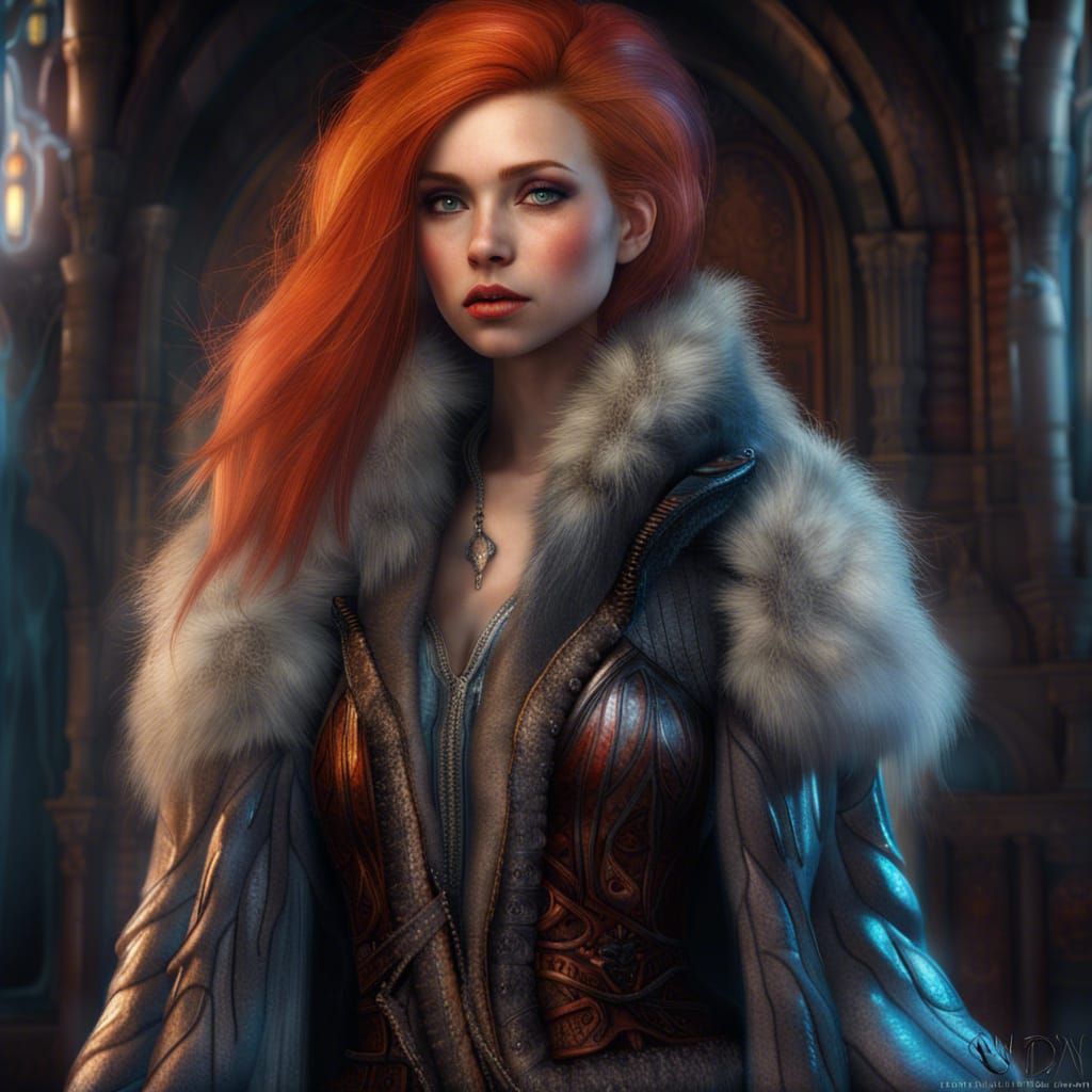 Domme Anna in Fur Coat: 3D Unreal Engine 5