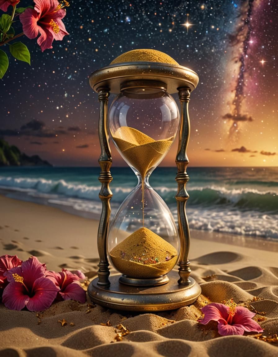 Rainbow Sand Flows in Golden Hourglass