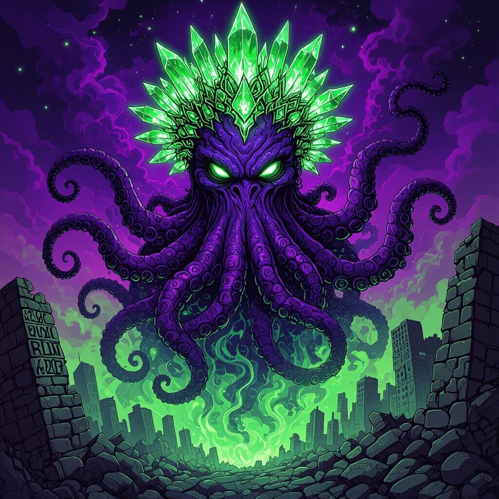 Cthulhu: Cosmic Entity in 90s Comic Style