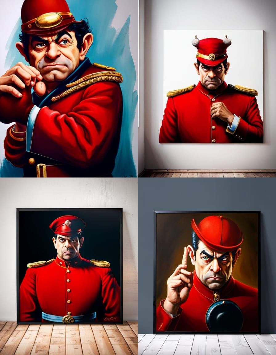 Mr. Bean as M. Bison in Hyperrealistic Style