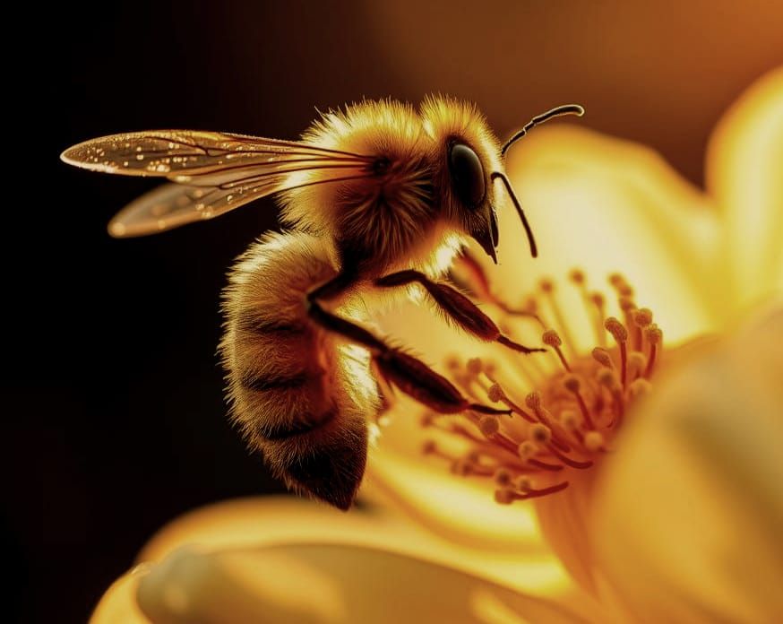 Intricate Bee Macro Close-up