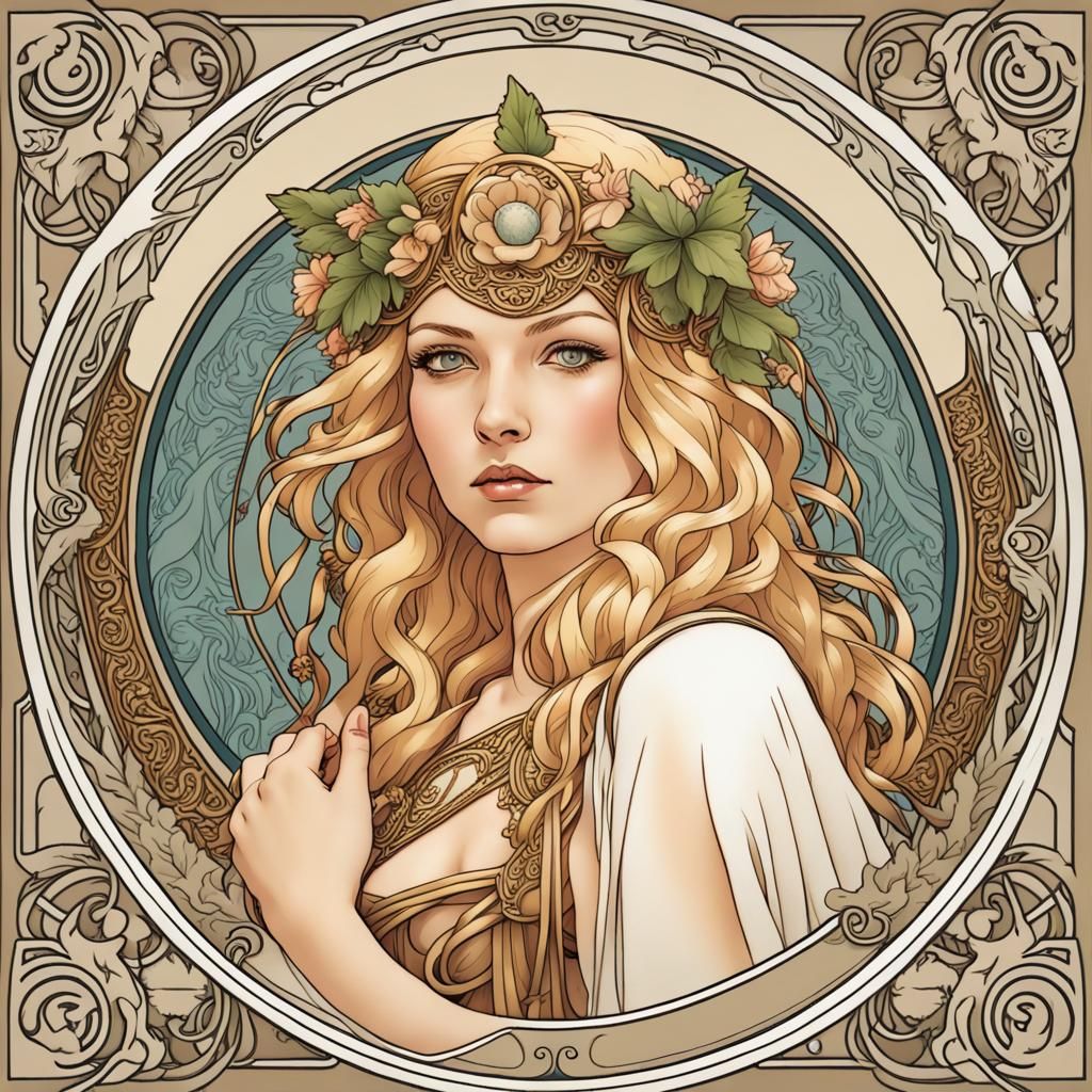 Freyja in the Style of Mucha
