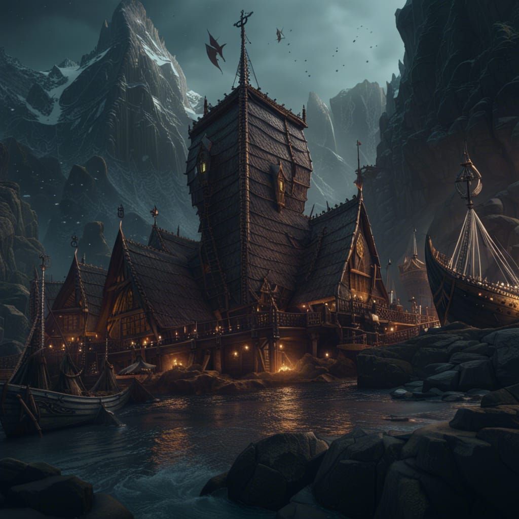 Detailed Matte Painting of Vikings in Unreal Engine