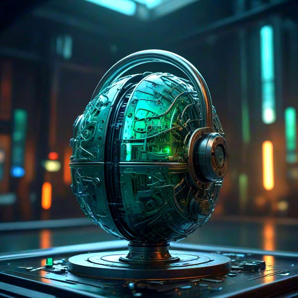 Futuristic Digital Security Network in High-Tech Ambiance