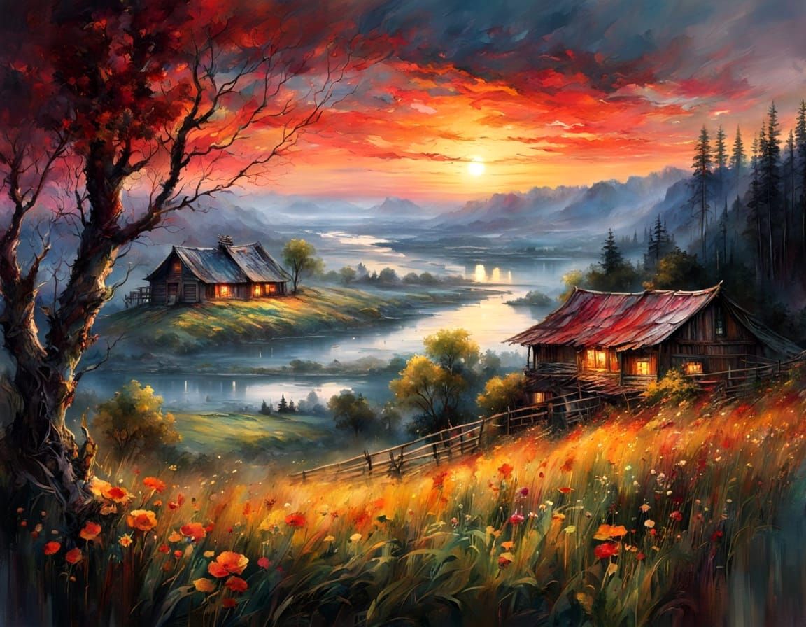 Sunset Over Forgotten Valley: Eternal Calm