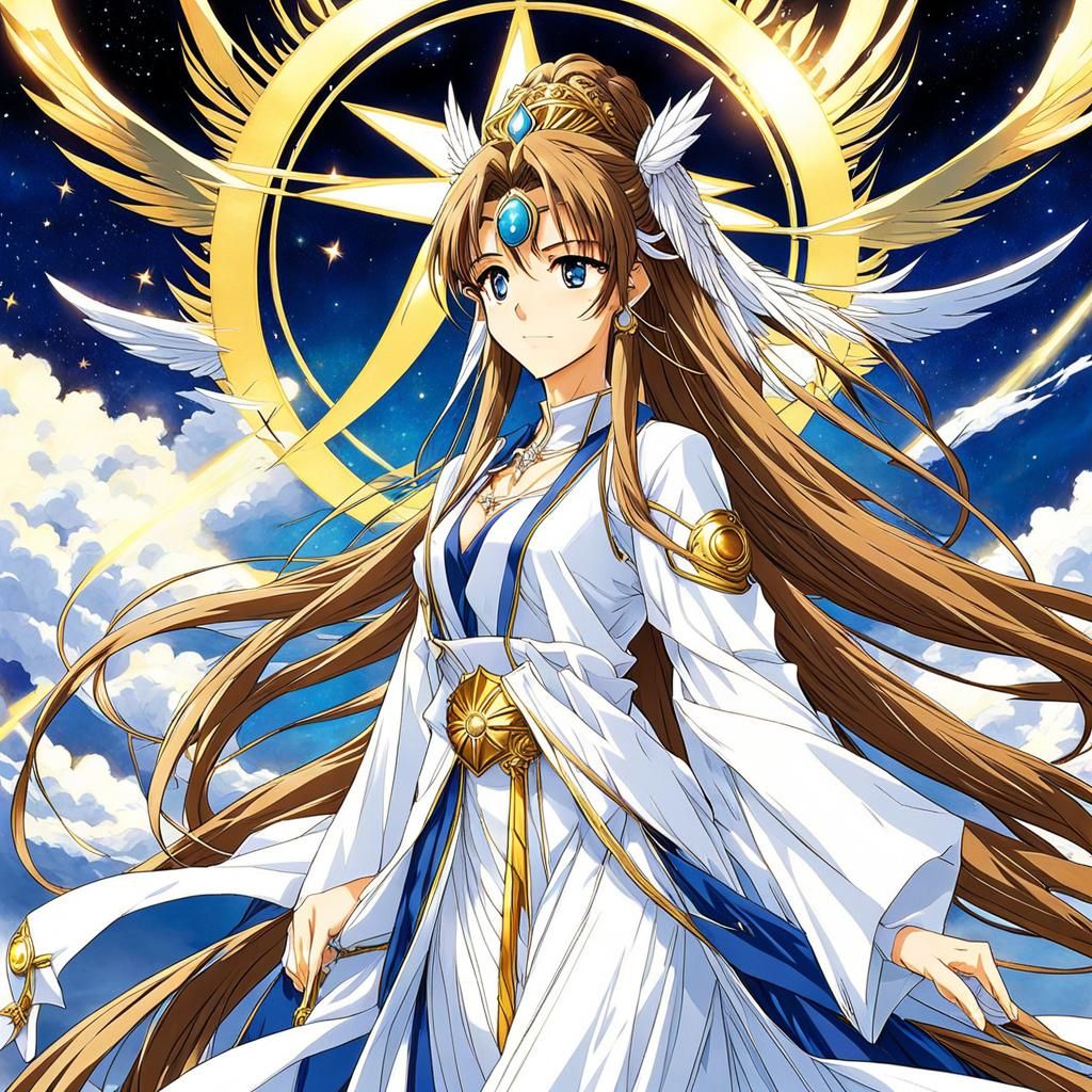 Belldandy Full Body Anime Art Style