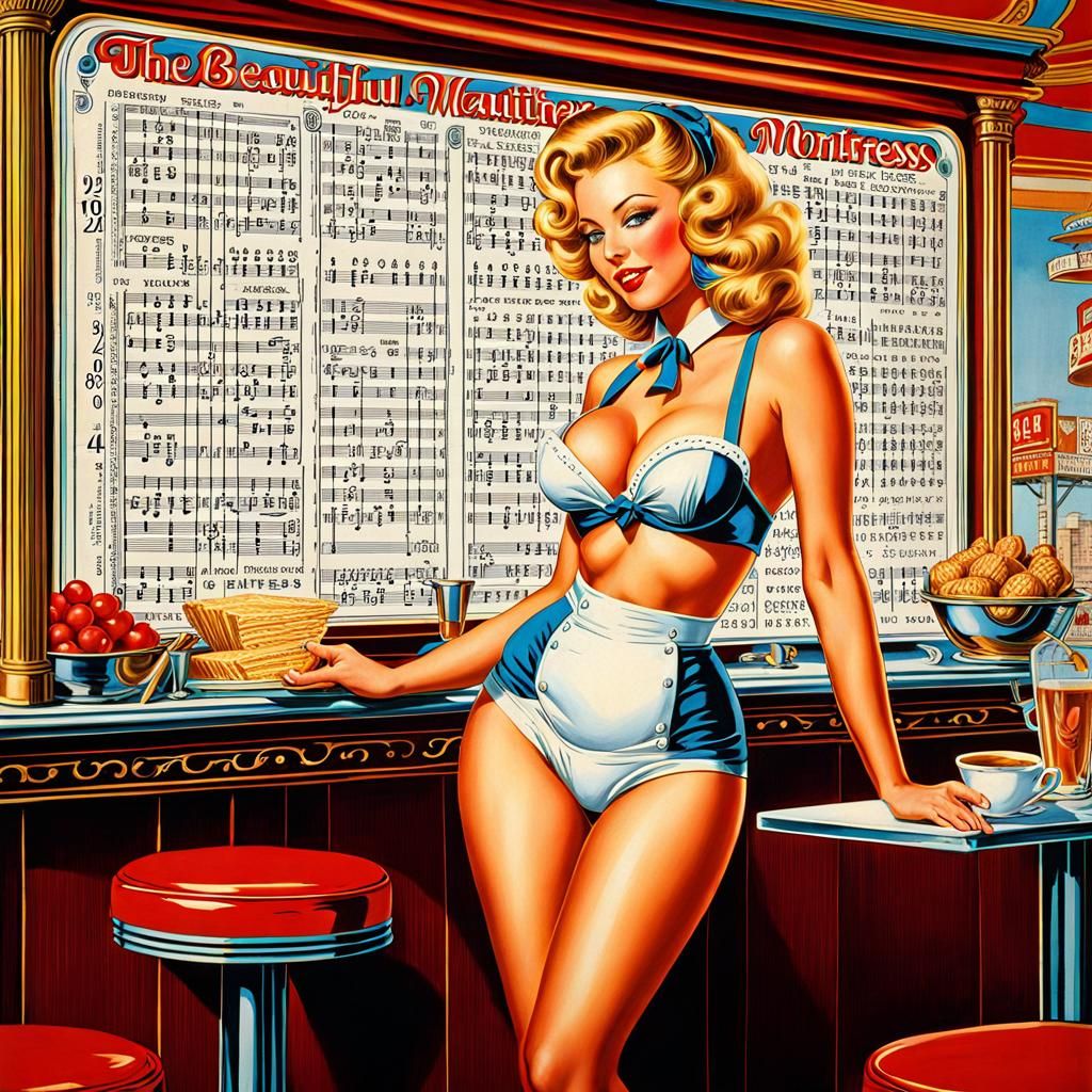 Erotic 20th Century Music Score Pin-Up Diagram