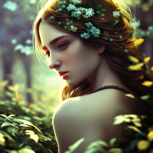 Forest Fairy Portrait in Digital Art Style