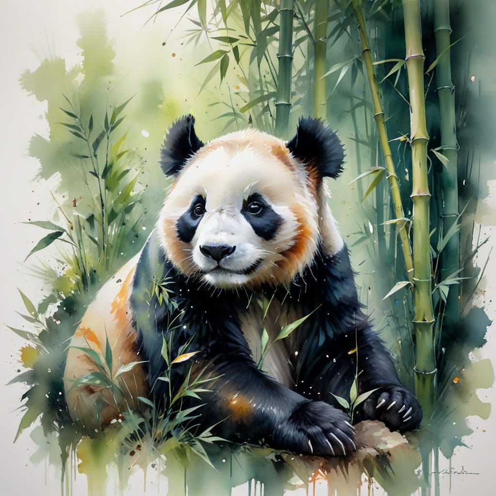 Ethereal Panda Sanctuary in Bamboo Forest