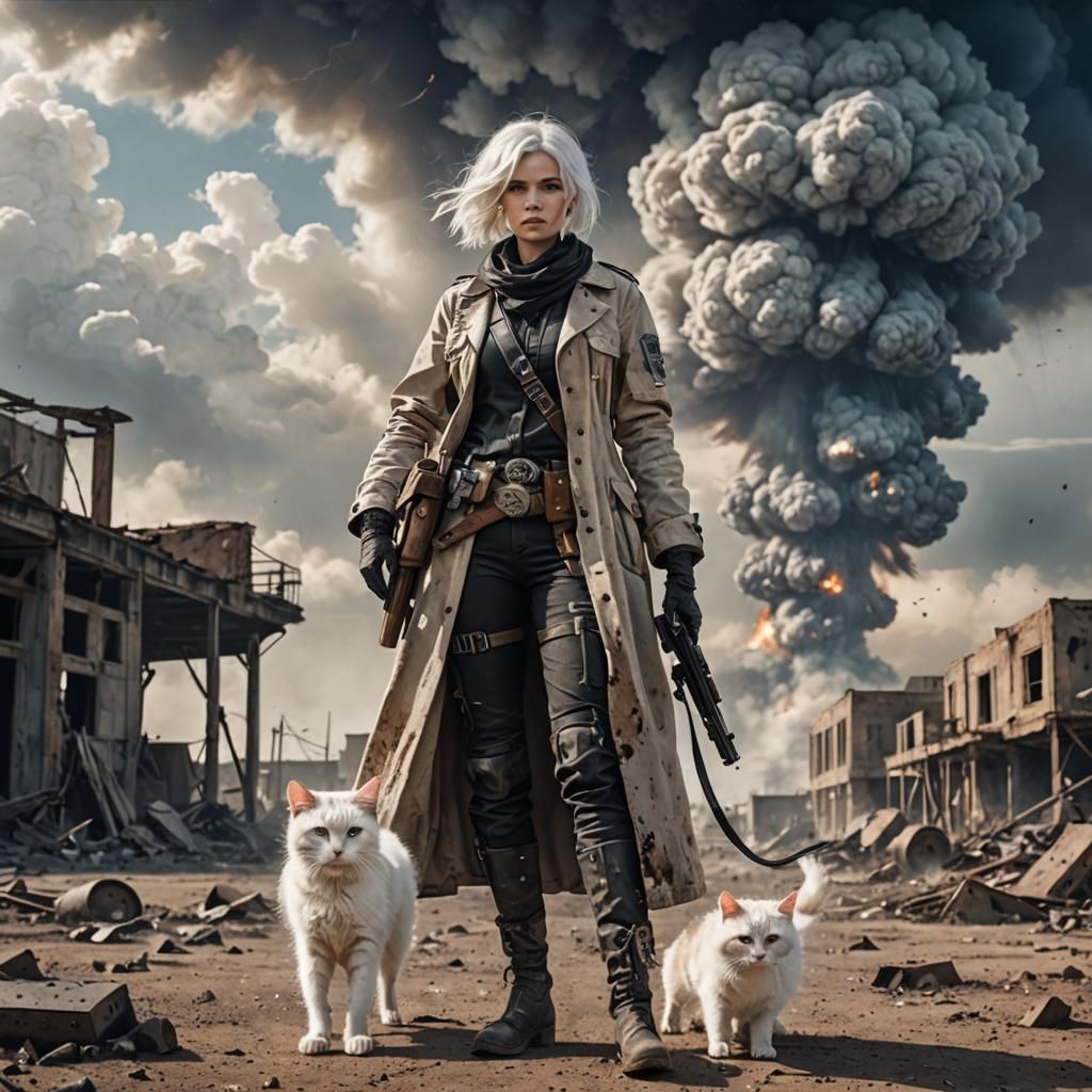 Gunslinger Protects Her Cat in Apocalyptic Western