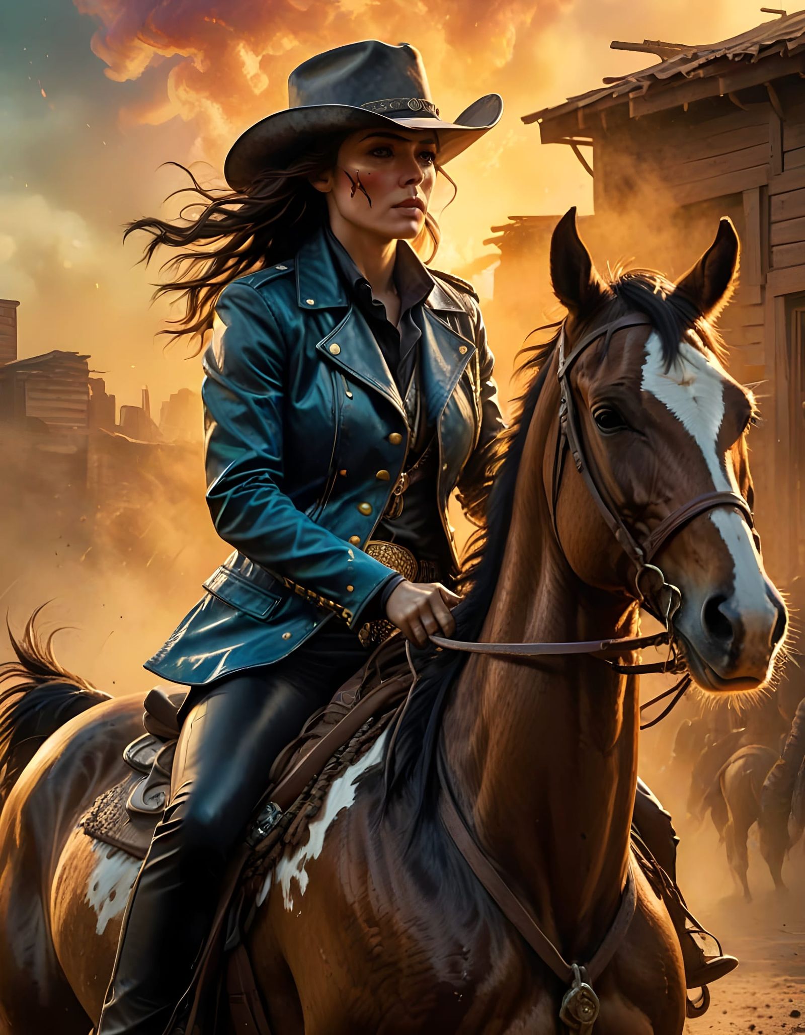Hyperrealistic Female Lone Ranger Concept Art