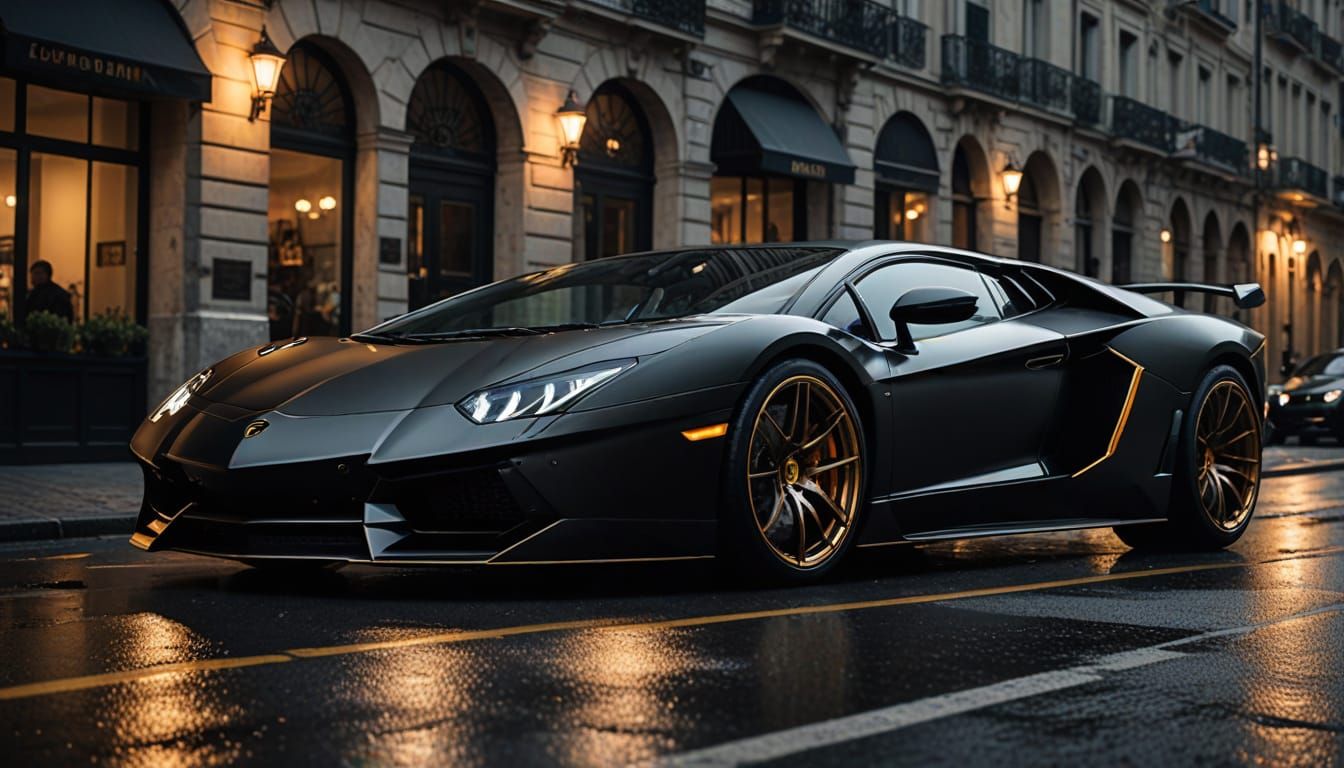 Luxury Sports Car at Golden Hour