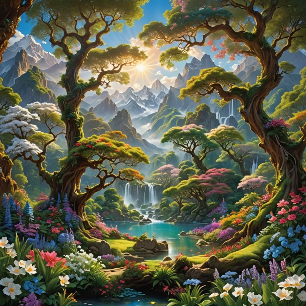 Infinite Eden Garden with Humanity in Harmony