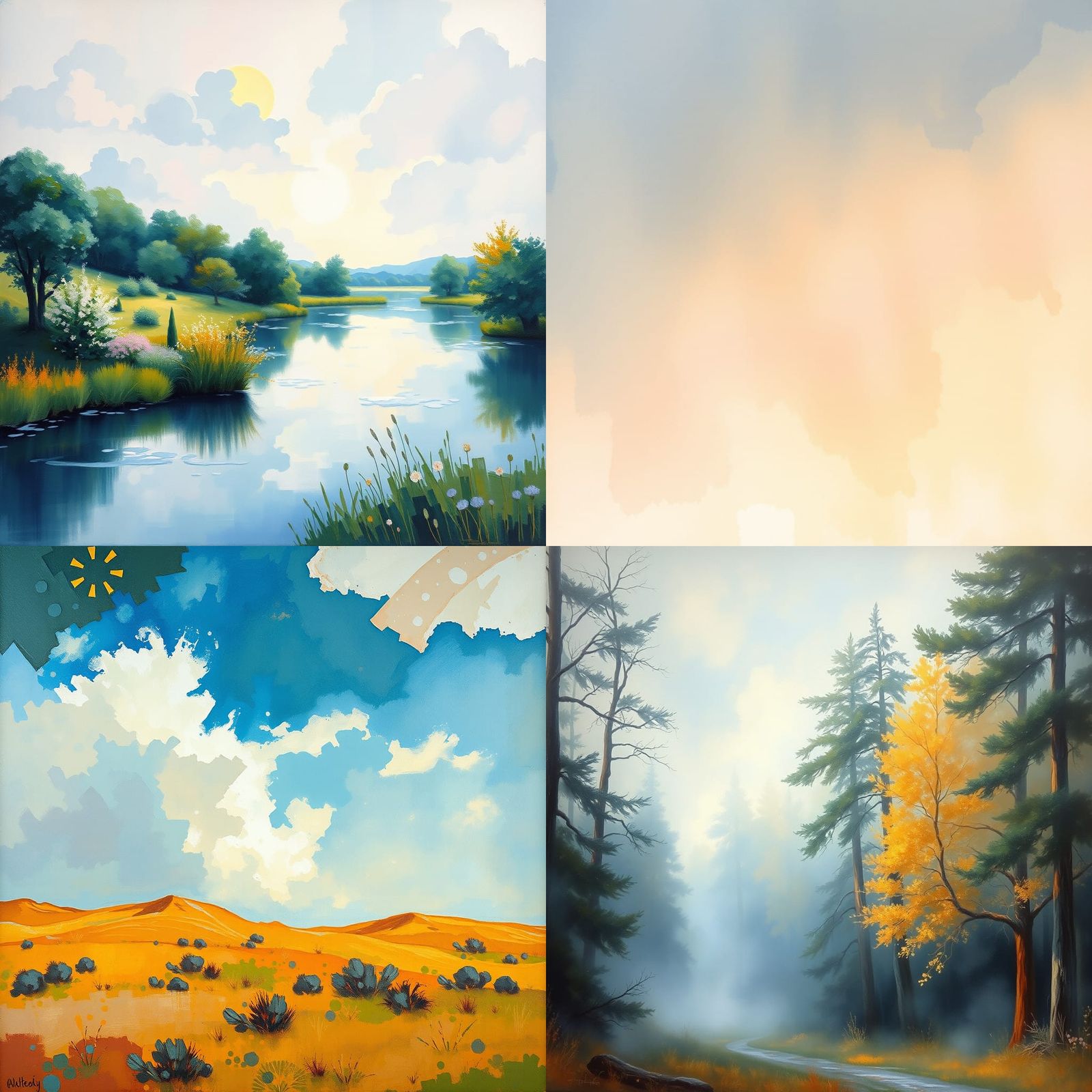 Calm Gouache Background with Thick Brushstrokes