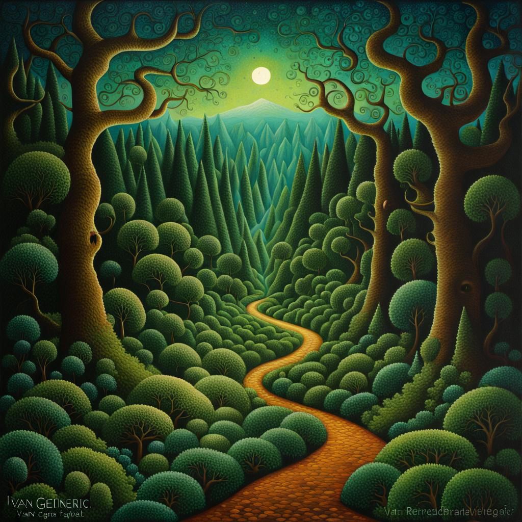 Eldritch Forest in Naive Art Style
