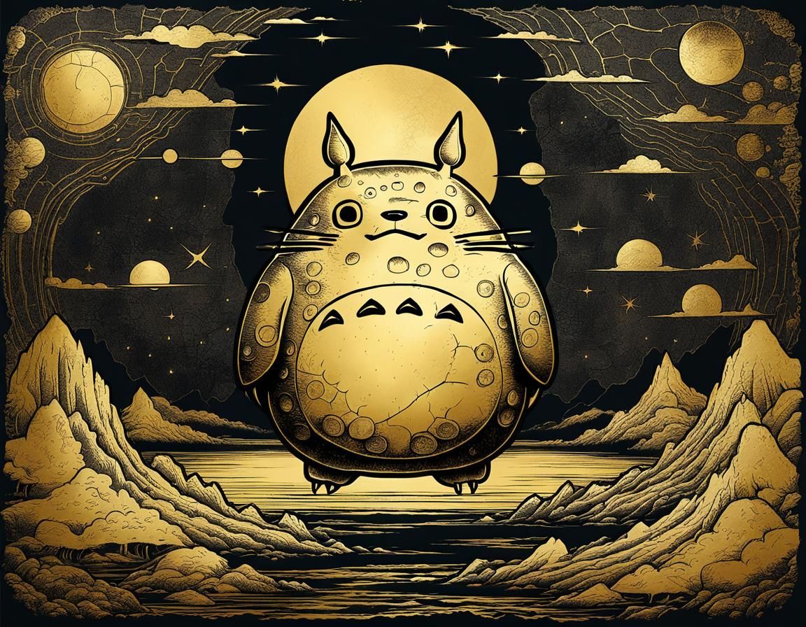 Totoro in Ancient Style Copper Etching