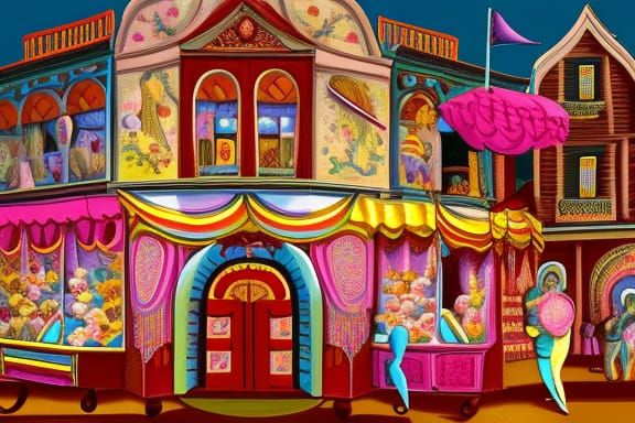 1600s opera theatre Candy art style! Whimsical playful colorful! candy!!! 🍬🍭 Candyland art!! “Hyperrealistic hyperdeta...