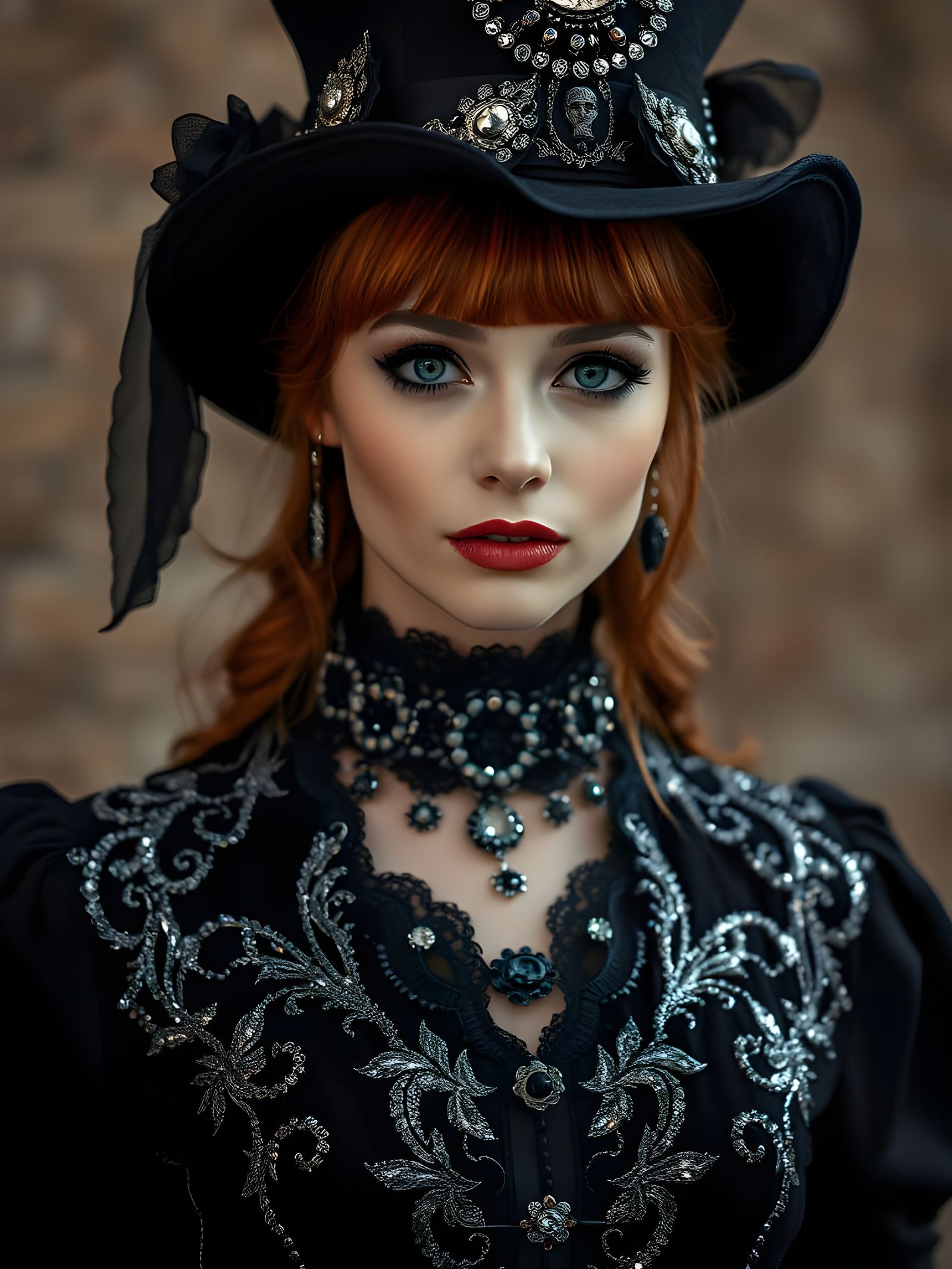 Gothic Victorian Beauty in Shimmering Silver